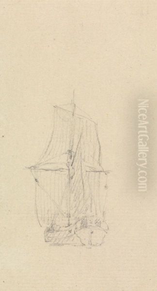 Boat Sketch Oil Painting by Thomas Daniell