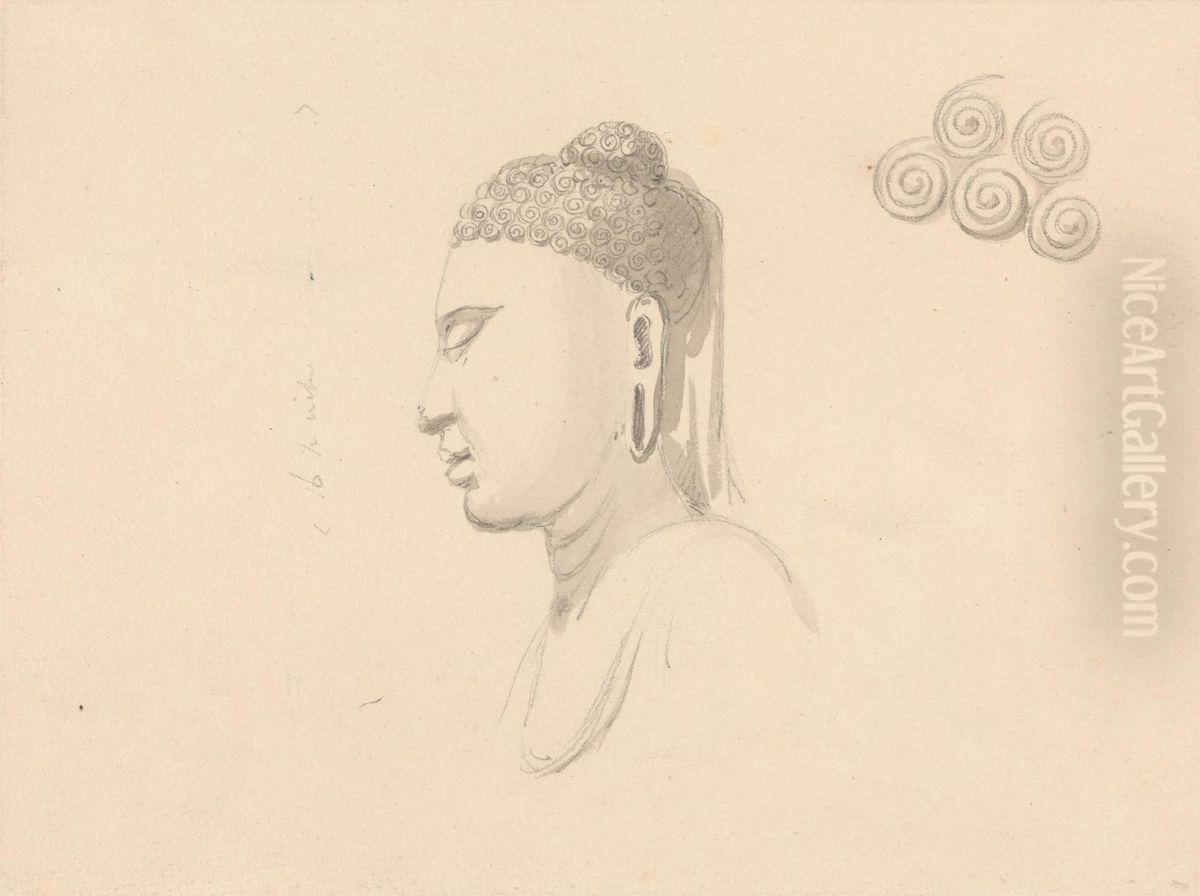 Buddha Oil Painting by Thomas Daniell