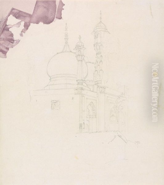 Mosque Oil Painting by Thomas Daniell