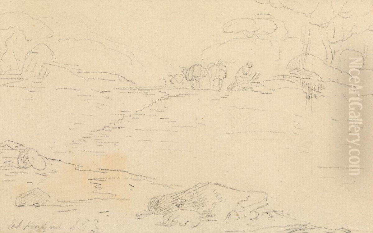 Landscape with Figures Oil Painting by Thomas Daniell