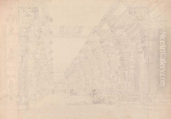 Tremal Naig's Choultry, Madura Oil Painting by Thomas Daniell