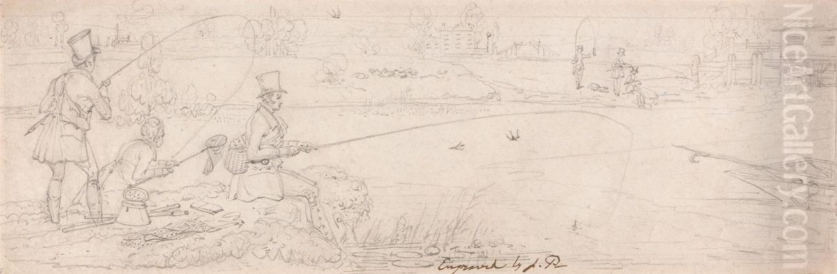 Bottom Fishing Near Totten Mill Oil Painting by Robert Pollard