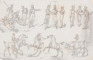 Groups of Infantry and Army Horses