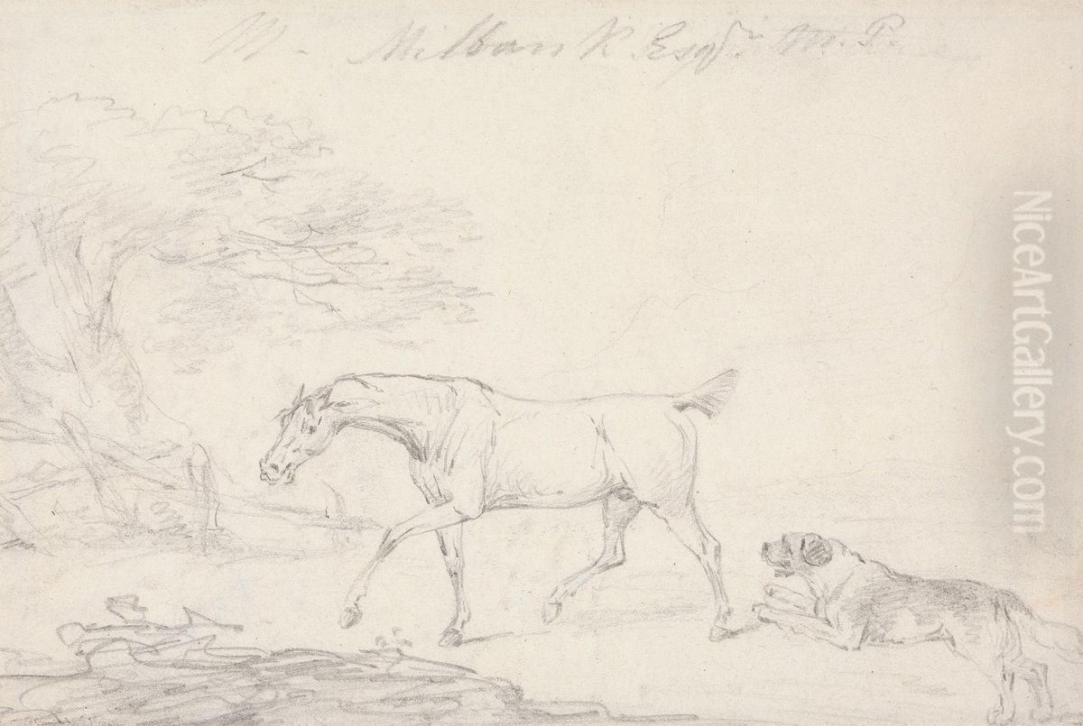 Horse and Dog Oil Painting by Henry Thomas Alken