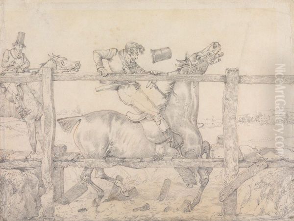 'I Have a Notion This Bridge Will A-Bridge My Sport' Oil Painting by Henry Thomas Alken