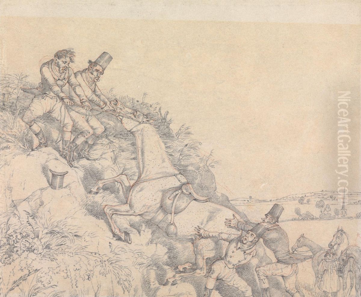 'My Notion is We Shall Get Him up Pretty Shortly What is Your Notion? I've Worked so Hard that I Hav'nt a Notion in Me' Oil Painting by Henry Thomas Alken