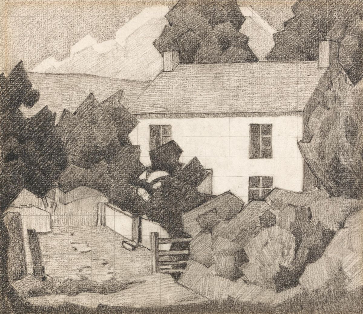 The White House (Gould's Farm Luppitt) Oil Painting by Robert Bevan
