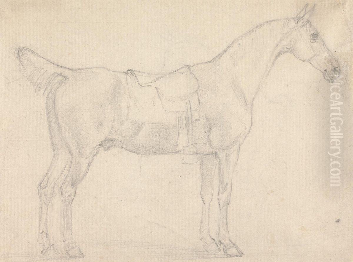 Saddled Horse, Facing Right Oil Painting by Sawrey Gilpin