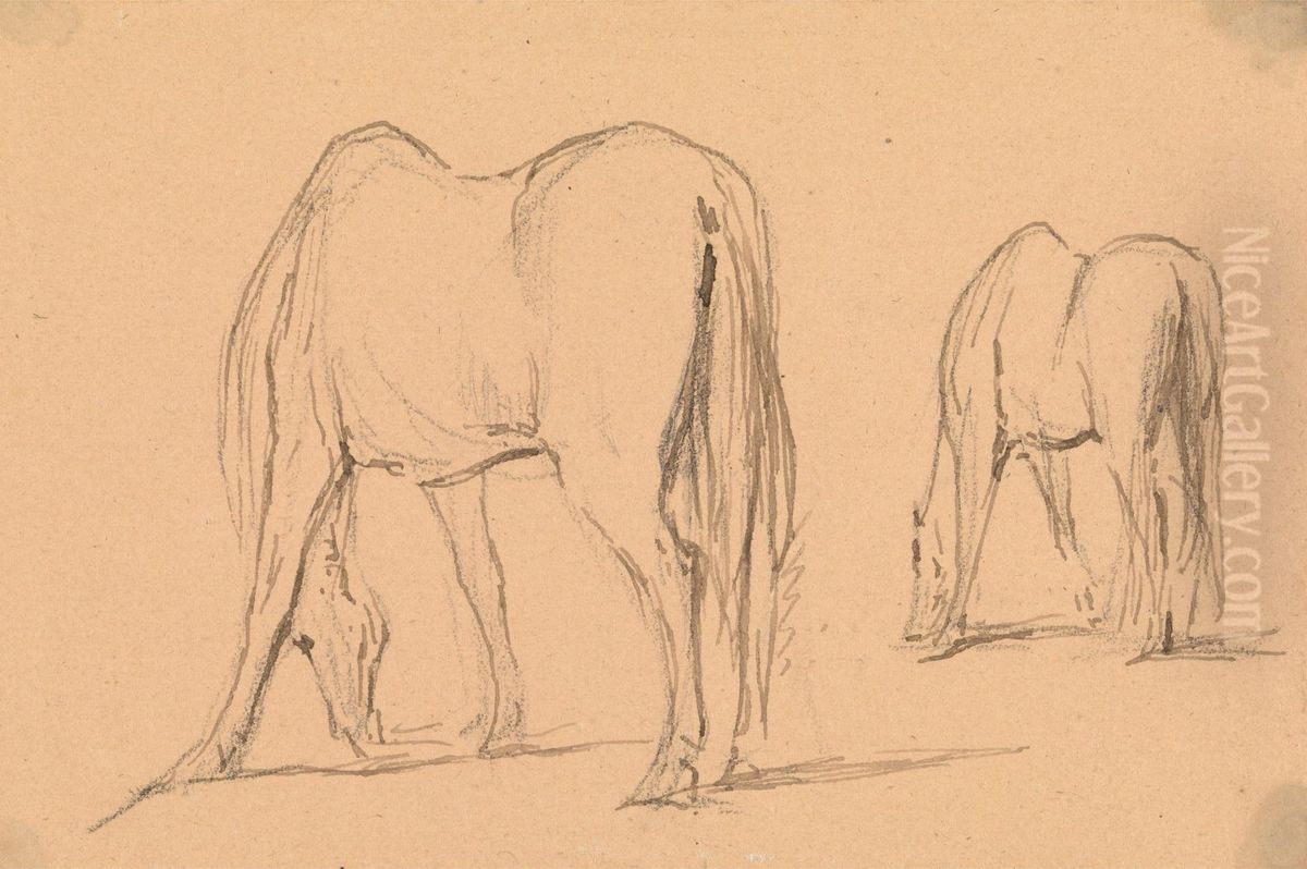 Each Seen Three-Quarters From the Rear, Facing Left Oil Painting by George Jones