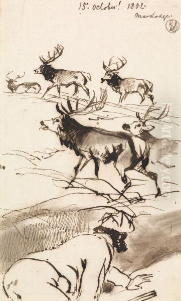 The Deer-Stalker, Oct. 15, 1852 Oil Painting by Edwin Landseer
