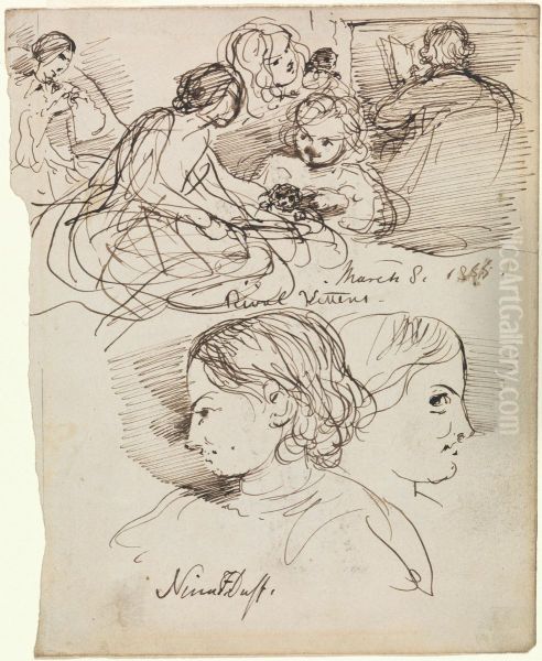 Sketches of Women Oil Painting by George Hayter