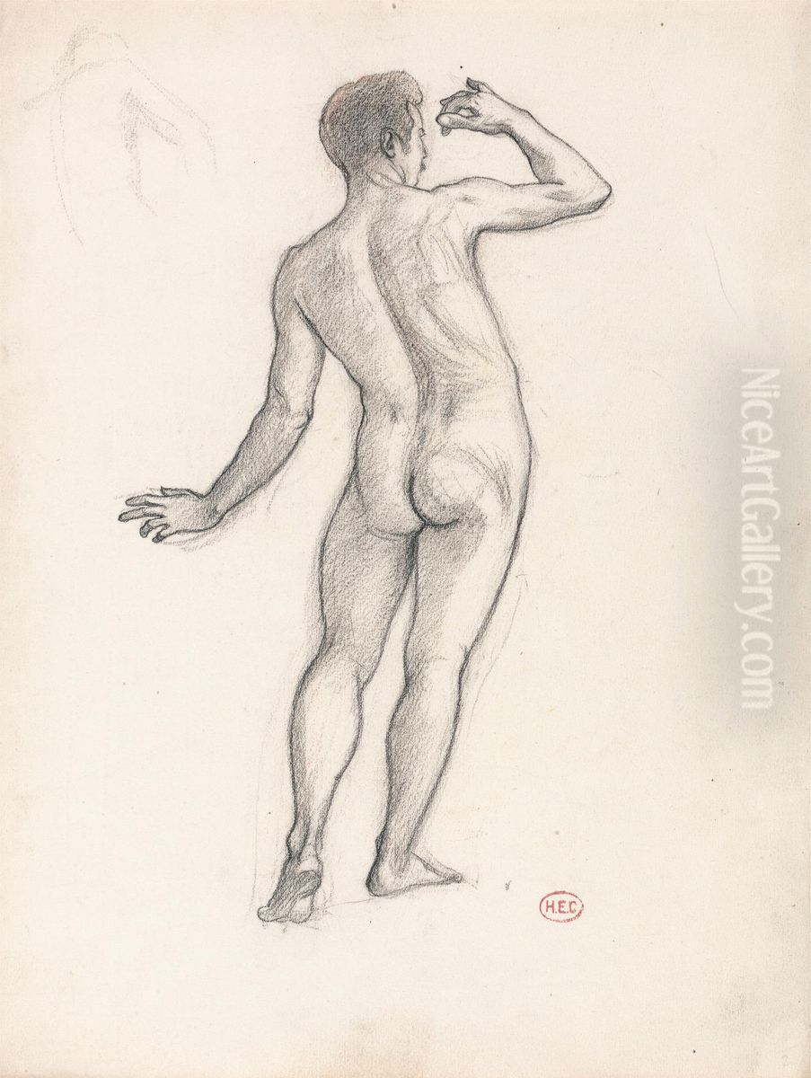 Male Nude Oil Painting by Henri-Edmond Cross