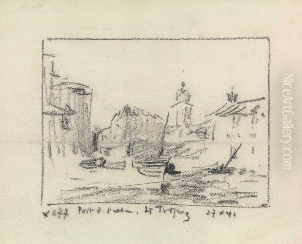 Quay of St. Tropez Oil Painting by Hercules Brabazon Brabazon