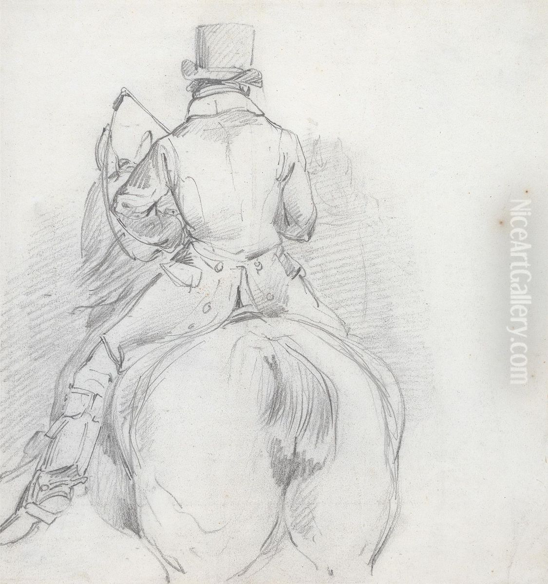 Horse and Rider seen from the Rear Oil Painting by Henry Thomas Alken Horse and Rider seen from the Rear Oil Painting by Henry Thomas Alken