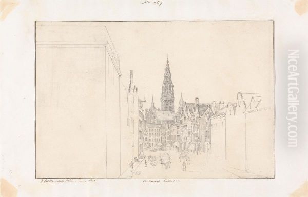 Antwerp Cathedral Oil Painting by John Frederick William Herschel