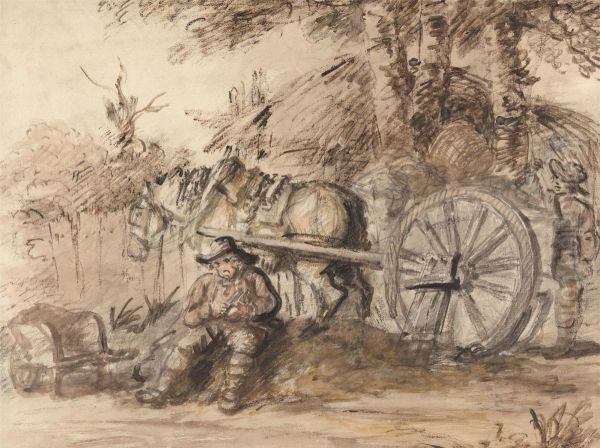 Carter Filling his Pipe Oil Painting by Henry Bunbury