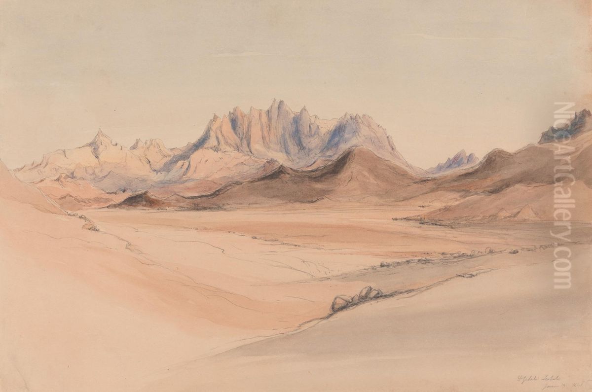 Djebel Serbal, Sinai Oil Painting by Edward Thomas Daniell