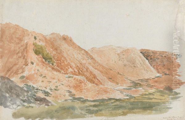 Quarries near Ironbridge (Earthworks, Cambridge Terrace) Oil Painting by John Linnell