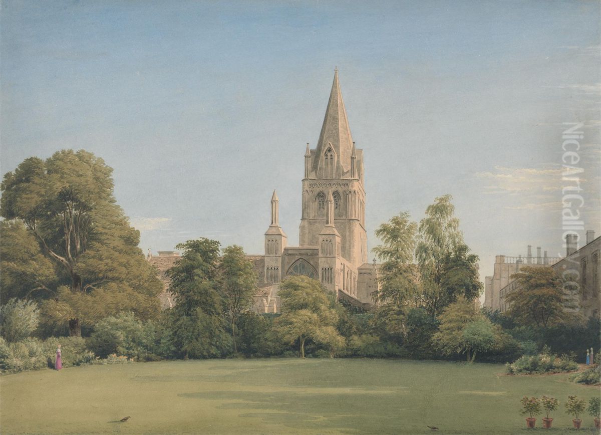 View from the Dean's Garden, Christ Church, Oxford Oil Painting by William Turner View from the Dean's Garden, Christ Church, Oxford Oil Painting by William Turner