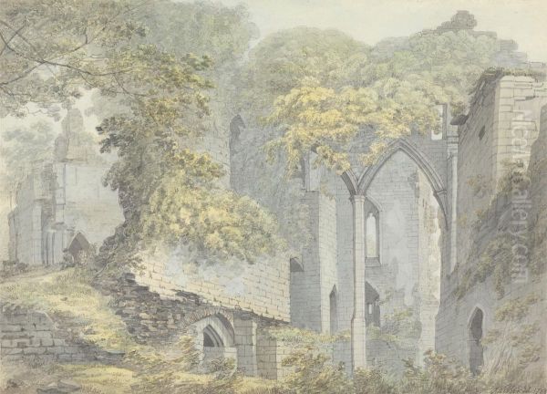 Goodrich Castle on the Wye, Hertfordshire Oil Painting by John Webber