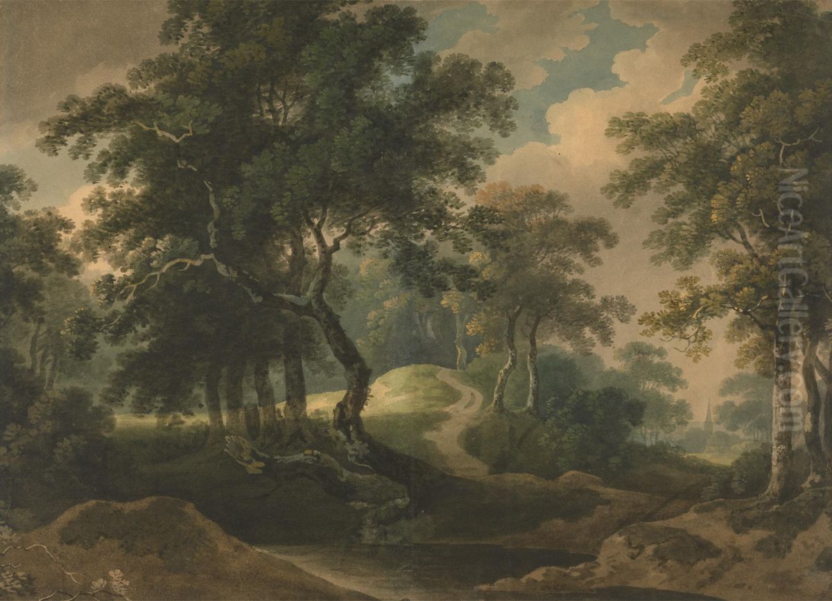 Woodland Landscape Oil Painting by Thomas Barker
