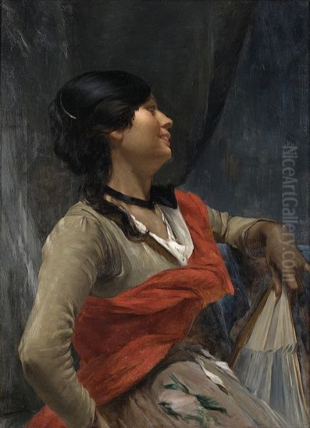 The woman from Seville Oil Painting by Alfredo Valenzuela Puelma