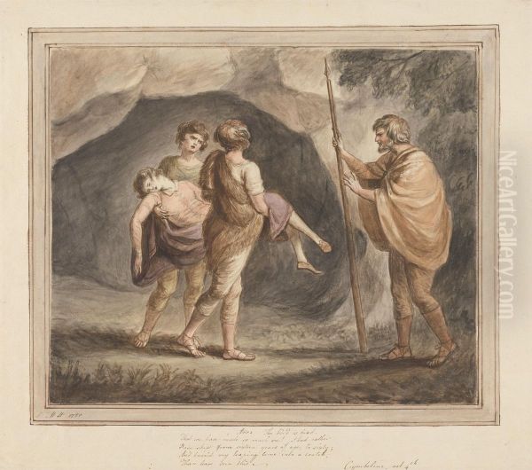 Arviragus, Bearing Imogen as Dead in his Arms, 'Cymbeline', Act IV, Scene II Oil Painting by Mary Hoare