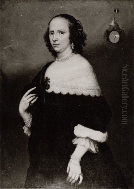 Portrait of Sophia van Beveren (1611-1682) Oil Painting by Paulus Lesire
