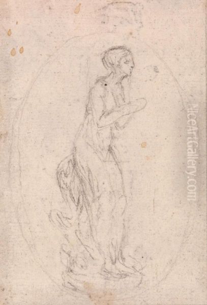 Figure of a Woman Oil Painting by Hubert-Francois Gravelot