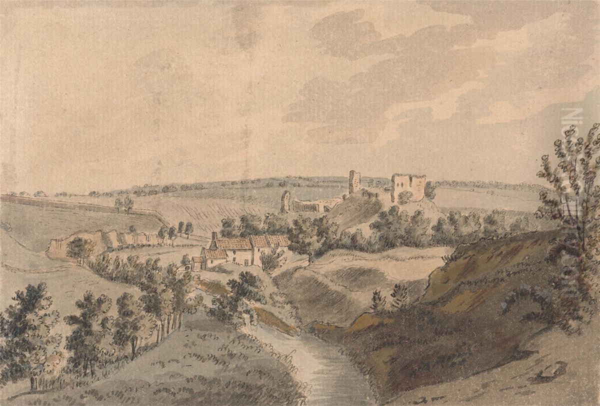 Mitford Castle, Northumberland Oil Painting by Francis Grose