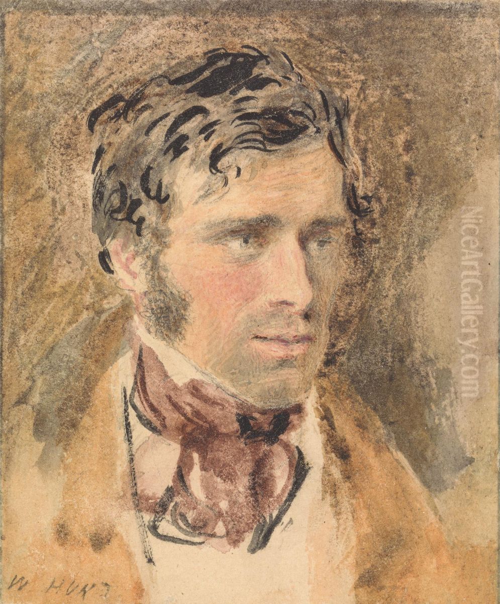 Portrait of a Man Oil Painting by William Henry Hunt