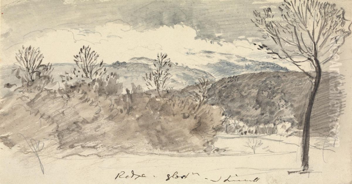 View at Mr. Sheppard's, The Ridge, Gloucestershire Oil Painting by John Linnell