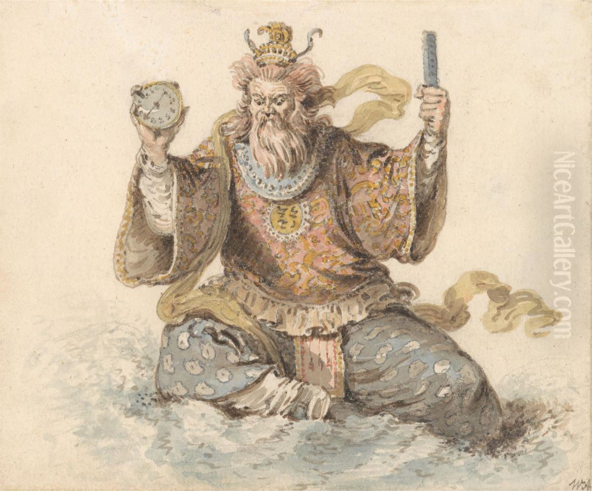 Chinese Neptune Oil Painting by William Alexander