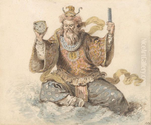 Chinese Neptune Oil Painting by William Alexander