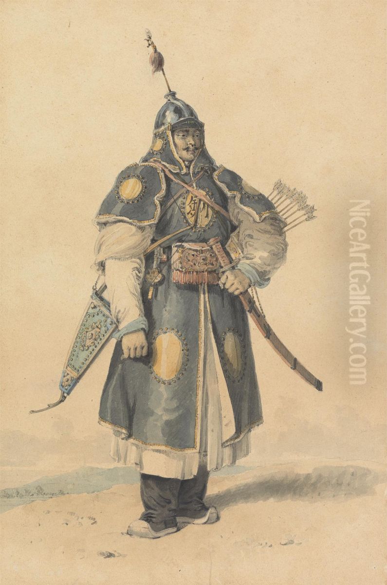 Portrait of a Chinese Soldier Oil Painting by William Alexander