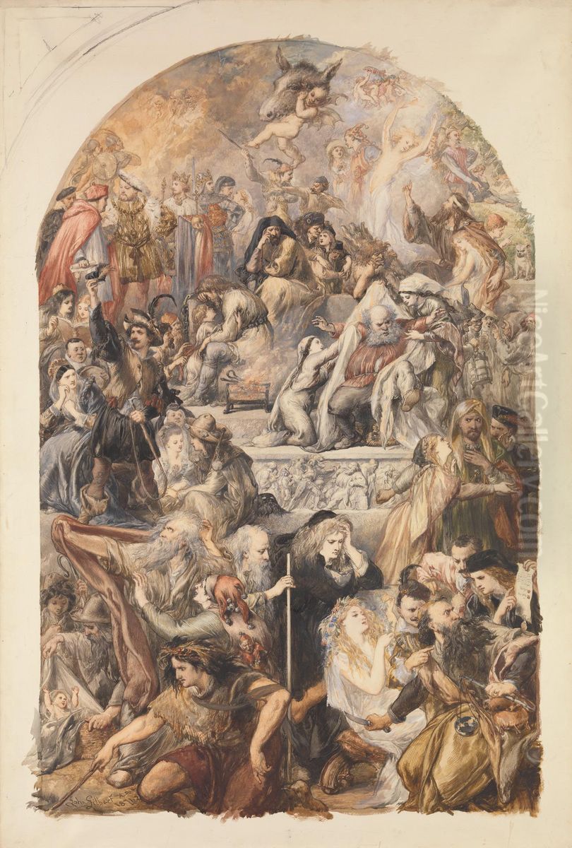 Apotheosis of Shakespeare's Characters Oil Painting by John Gilbert