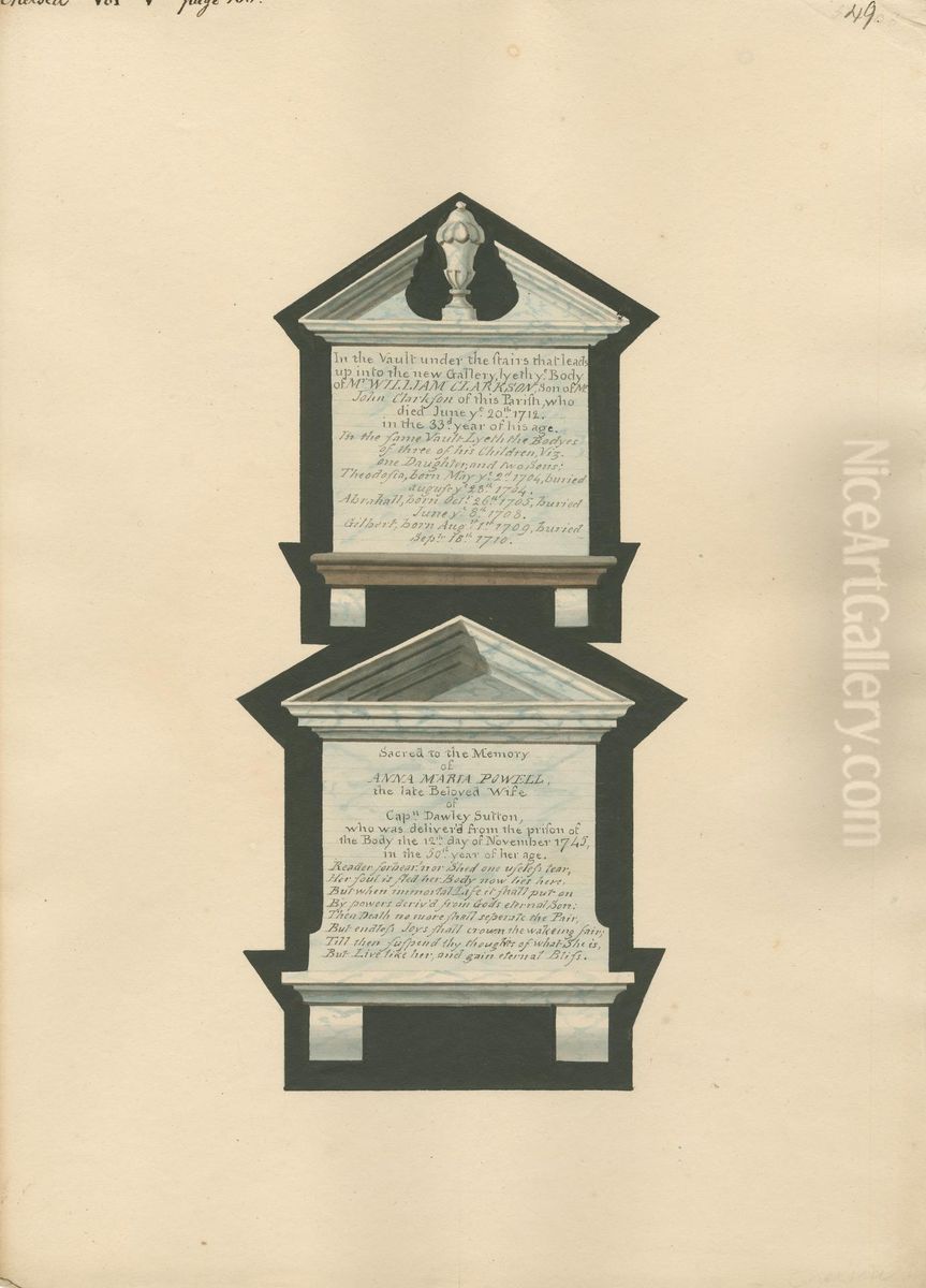 Memorial to William Clarkson and Anna Maria Powell Oil Painting by Daniel Lysons