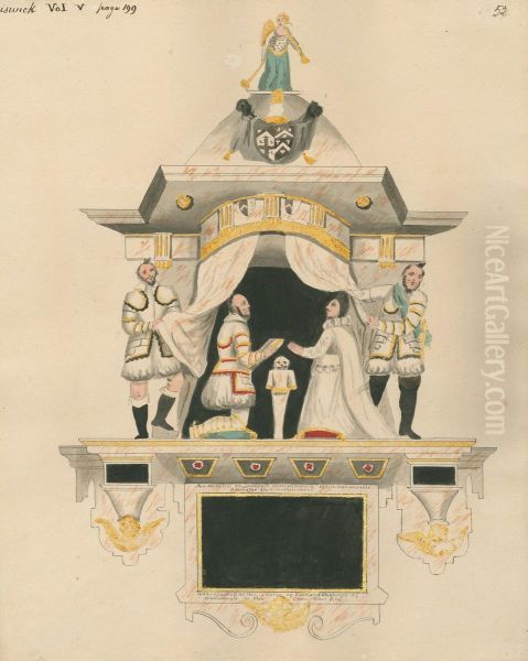 Memorial to Sir Thomas Chaloner Oil Painting by Daniel Lysons