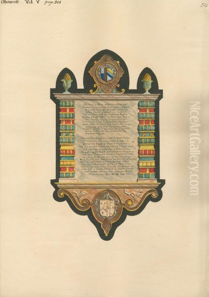Memorial to Marie Walker from Chadwick Church Oil Painting by Daniel Lysons