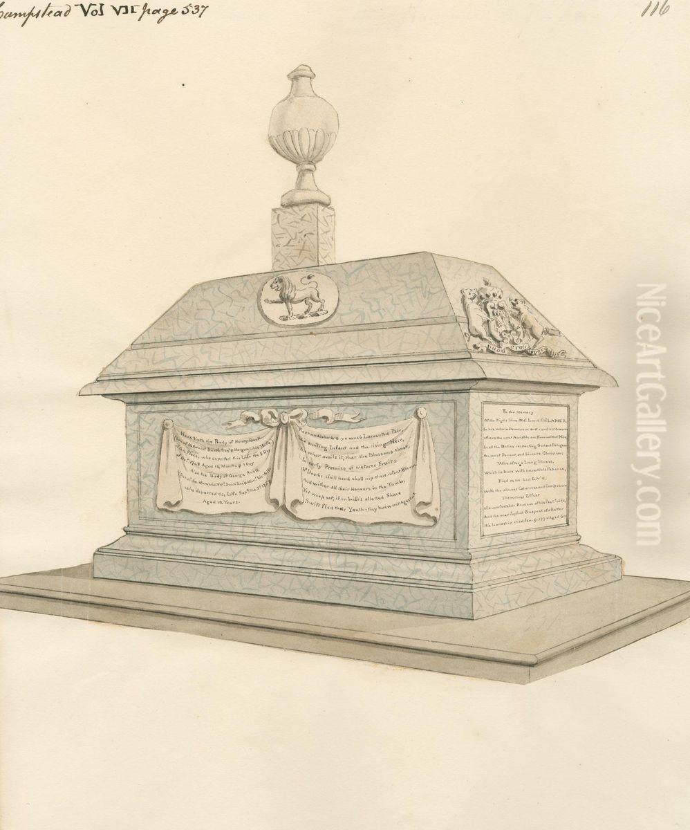 Nathaniel Lord Delamer and Henry and George Booth from Hampstead Church Oil Painting by Daniel Lysons