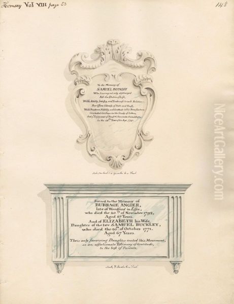 Memorial to Samuel Buckley, also to Burrage and Elizabeth Angler Oil Painting by Daniel Lysons