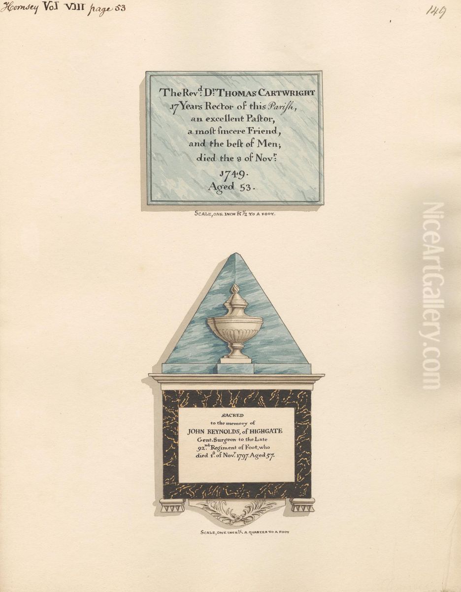 Memorial to Thomas Cartwright and to John Reynolds Oil Painting by Daniel Lysons