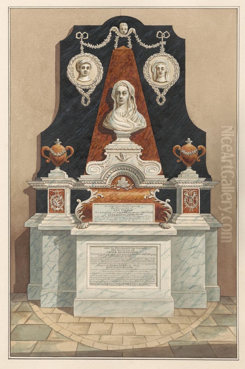 Memorial to Ann Tolson also to Caleb Cotesworth and Susannah, his Wife from Isleworth Church Oil Painting by Daniel Lysons