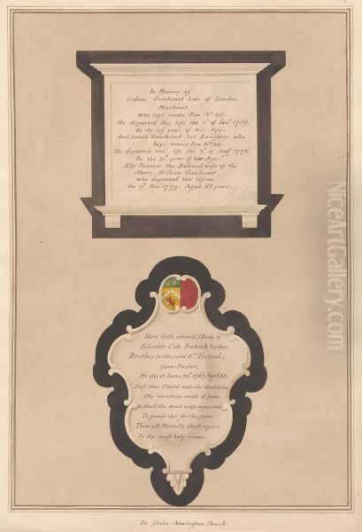 Memorial to Gideon and Frances Guichenet and their Daughter Sarah also to Silvester Cote Oil Painting by Daniel Lysons