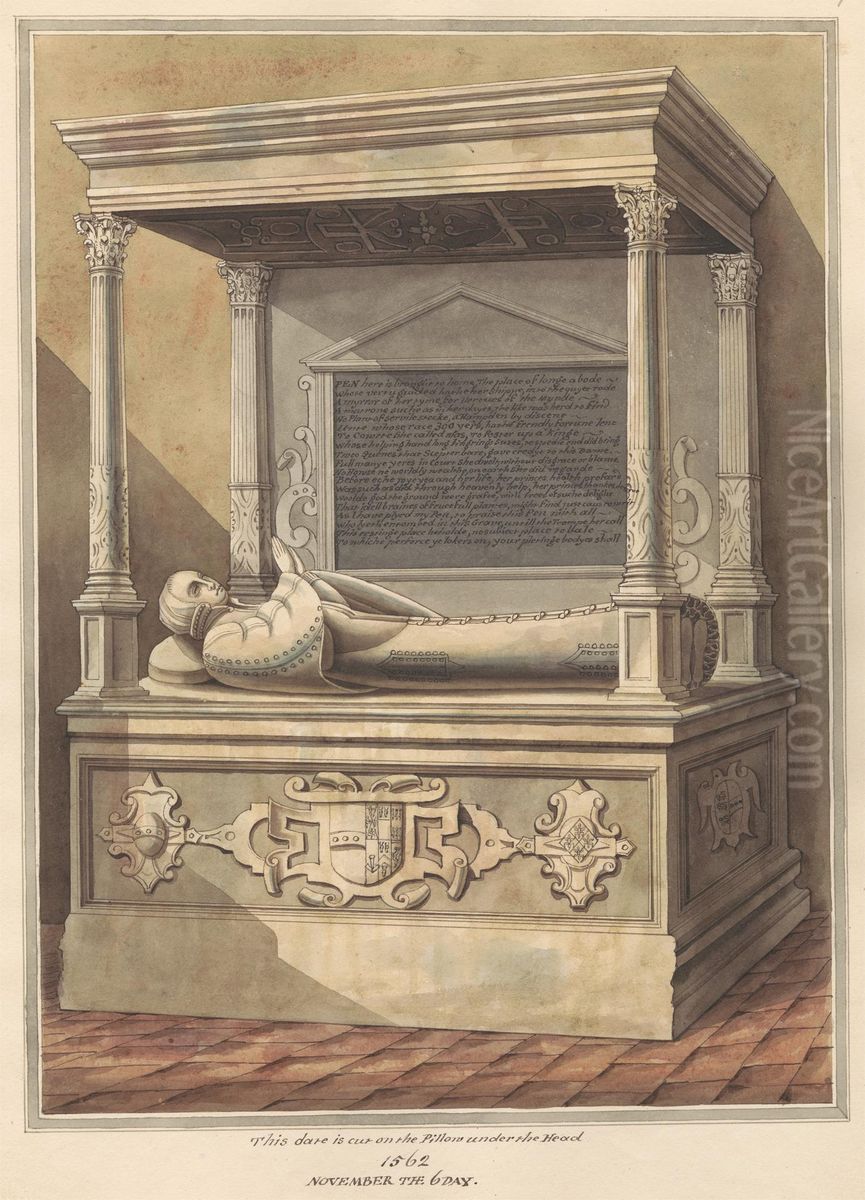 Tomb of an unidentified King's Nurse from Hampton Church Oil Painting by Daniel Lysons