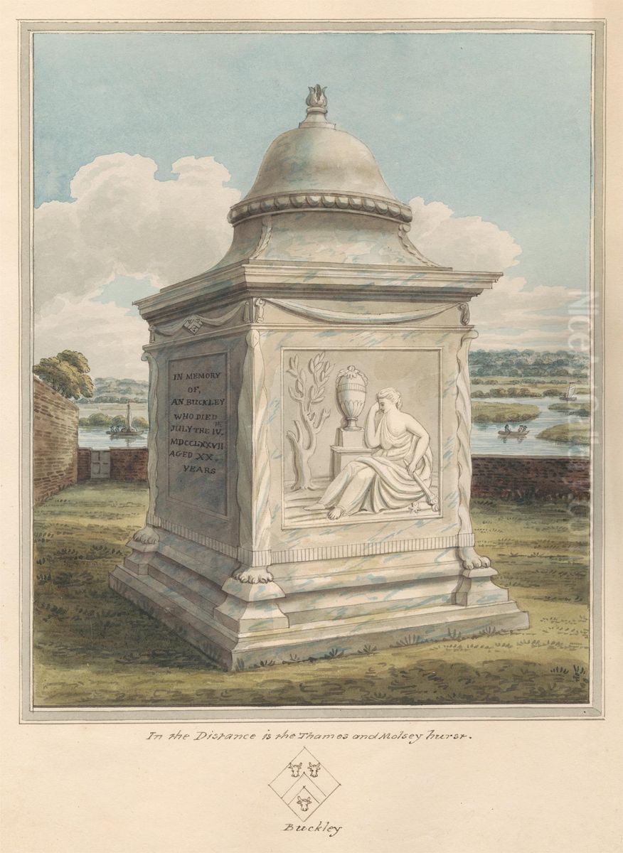 Tomb of Ann Buckley, from Sunbury Churchyard Oil Painting by Daniel Lysons