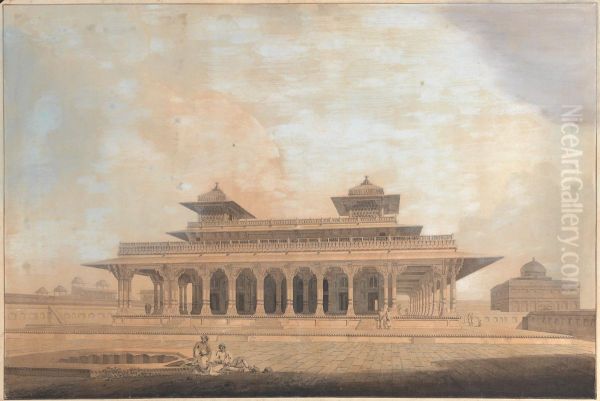 Part of the Palace at Allahbad Oil Painting by Thomas Daniell