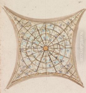 One of Four Sketches, of Ceilings, in the Vatican Gallery