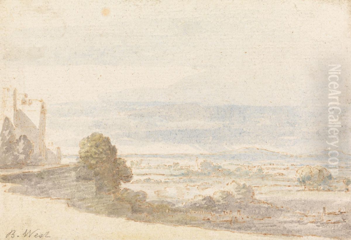 Windsor Great Park from the Castle Terrace Oil Painting by Benjamin West