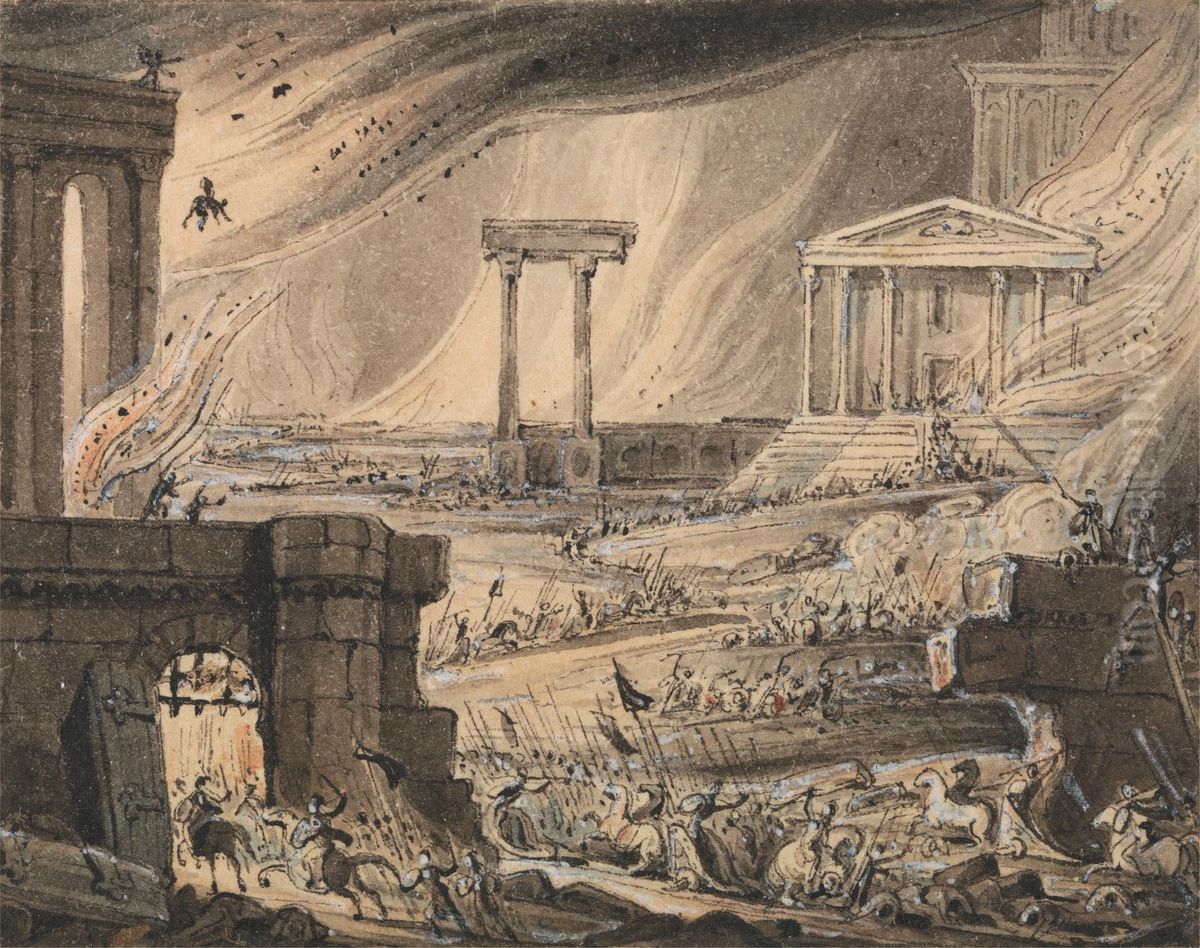 Fall of a City Oil Painting by John Martin